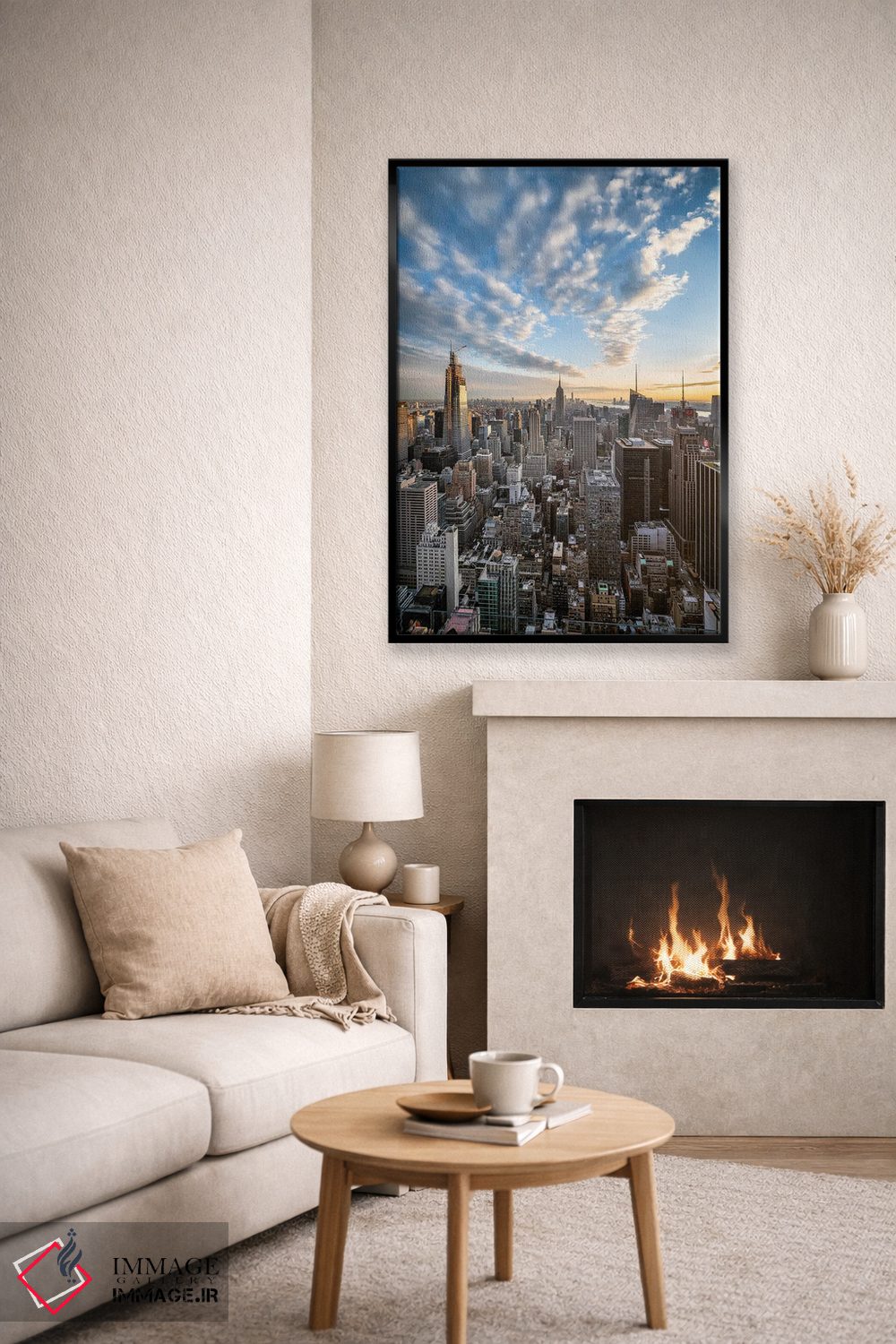 تابلو دکوراتیو غروب تماشایی بر فراز منهتن میانی اثر یان بکه - D6B