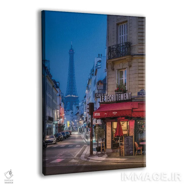 تابلو دکوراتیو Paris, France,خیابان سن-دومینیک و برج ایفل در شب، پاریس، فرانسه اثر یان بکه - نمای پرسپکتیو محصول