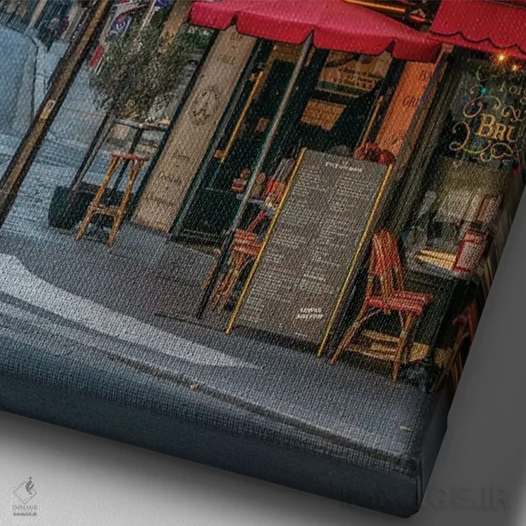 تابلو دکوراتیو Paris, France,خیابان سن-دومینیک و برج ایفل، پاریس، فرانسه اثر یان بکه - نمای نزدیک بافت بوم