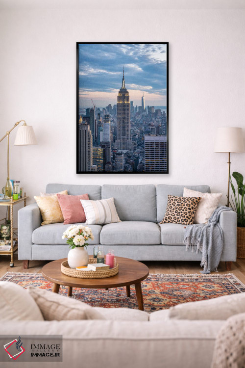 تابلو دکوراتیو New York City,ساختمان امپایر استیت در گرگ ومیش، شهر نیویورک اثر یان بکه - D1B