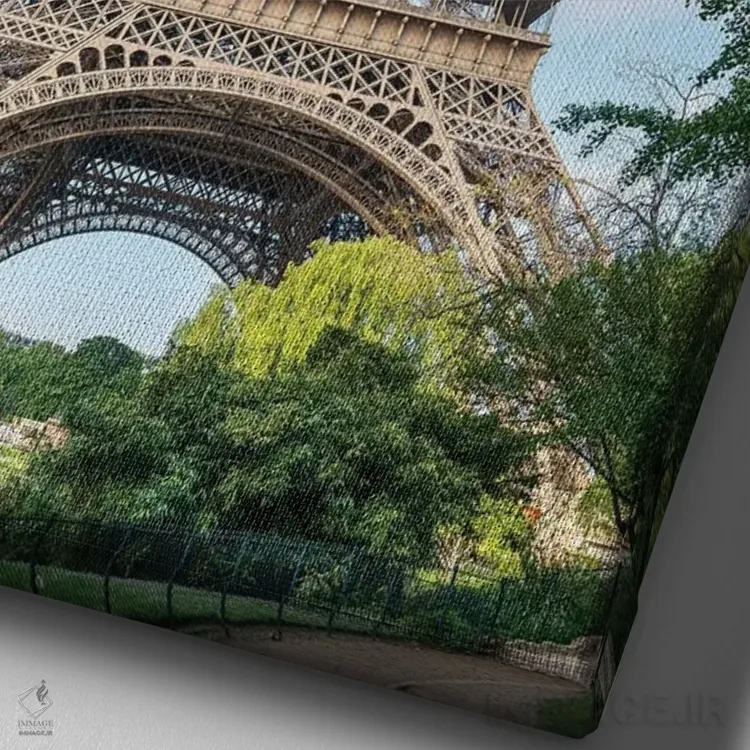 تابلو دکوراتیو Paris, France,برج ایفل در تابستان، پاریس، فرانسه اثر یان بکه - نمای نزدیک بافت بوم