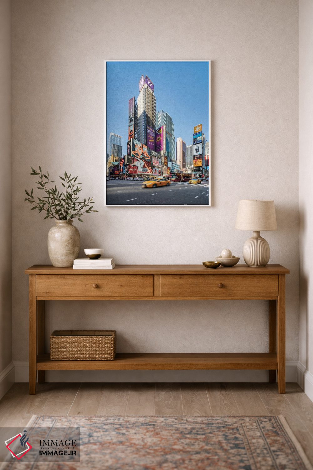 تابلو دکوراتیو New York City, USA,آسمان خراش های مدرن در تایمز اسکوئر، نیویورک اثر یان بکه - D1W