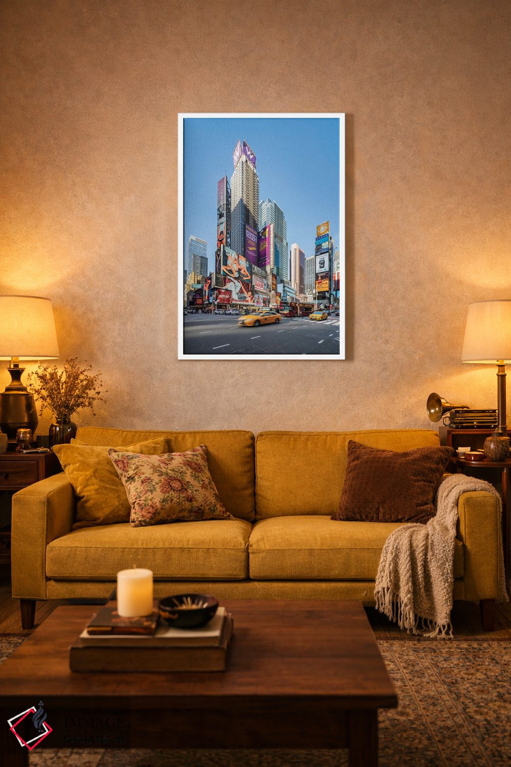 تابلو دکوراتیو New York City, USA,آسمان خراش های مدرن در تایمز اسکوئر، نیویورک اثر یان بکه - D3W