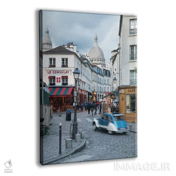 تابلو دکوراتیو Paris, France,خیابان های مونمارتر با منظره ای به سمت کلیسای سکر… اثر یان بکه - نمای پرسپکتیو محصول