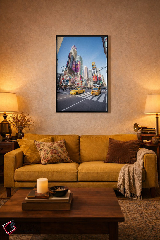 تابلو دکوراتیو New York City, USA,تاکسی های زرد در تایمز اسکوئر، نیویورک اثر یان بکه - D3B