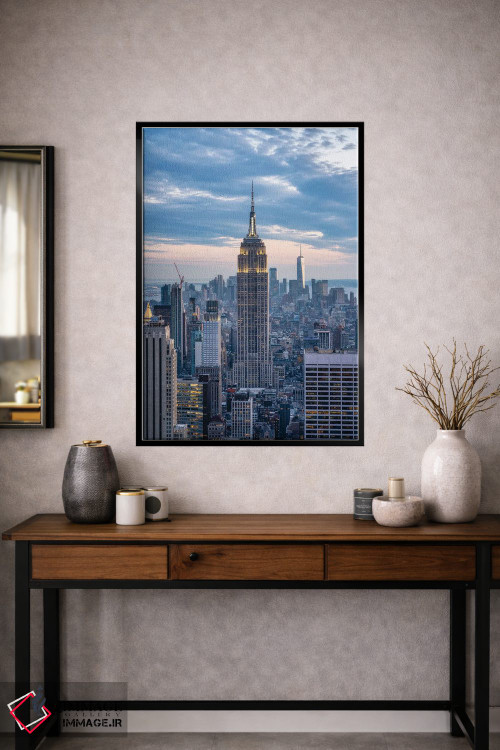 تابلو دکوراتیو New York City,ساختمان امپایر استیت در گرگ ومیش، شهر نیویورک اثر یان بکه - D2B