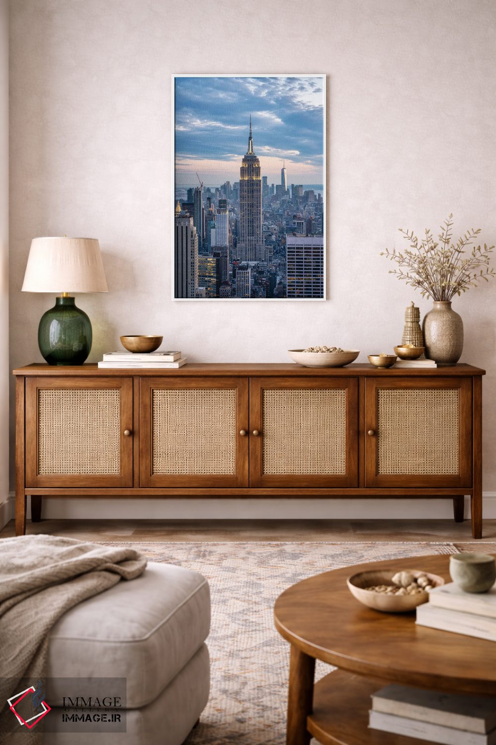 تابلو دکوراتیو New York City,ساختمان امپایر استیت در گرگ ومیش، شهر نیویورک اثر یان بکه - D3W