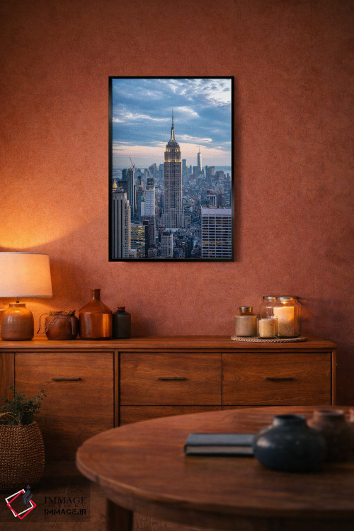 تابلو دکوراتیو New York City,ساختمان امپایر استیت در گرگ ومیش، شهر نیویورک اثر یان بکه - D5B