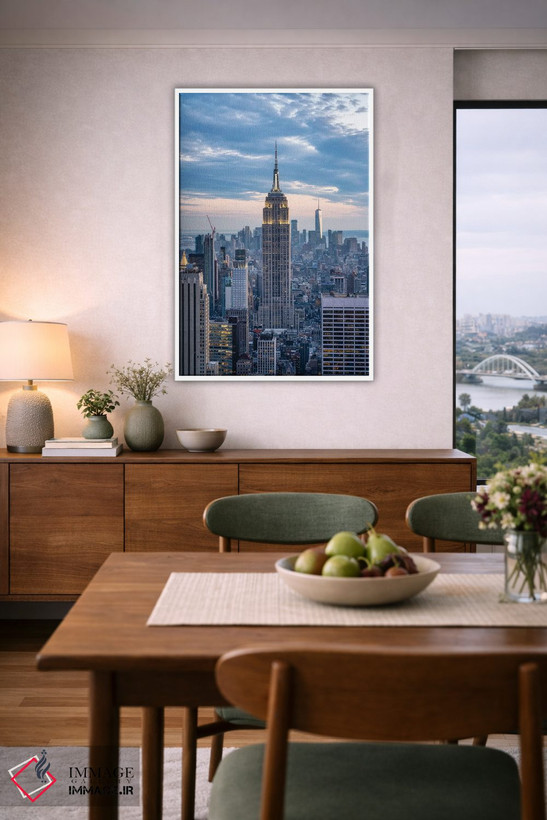 تابلو دکوراتیو New York City,ساختمان امپایر استیت در گرگ ومیش، شهر نیویورک اثر یان بکه - D6W