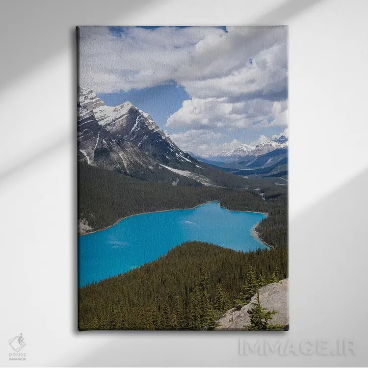 تابلو دکوراتیو Banff National Park, Alberta, Canada,دریاچه پیتو در امتداد ج… اثر جنت هورتون - نمای روبهرو روی دیوار