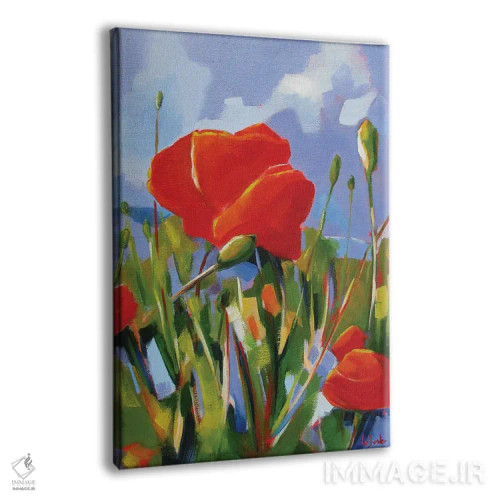 تابلو دکوراتیو شقایق ها اثر ژان-نوئل لو ژونتر - نمای پرسپکتیو محصول