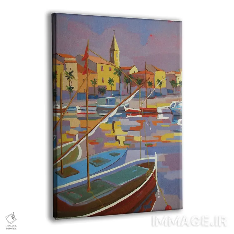 تابلو دکوراتیو قایق های سنتی ماهیگیری در جنوب فرانسه اثر ژان-نوئل لو ژونتر - نمای پرسپکتیو محصول
