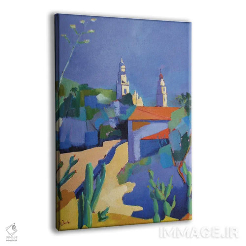 تابلو دکوراتیو A City On The French Riviera,مانتون، شهری در سواحل آز… اثر ژان-نوئل لو ژونتر - نمای پرسپکتیو محصول