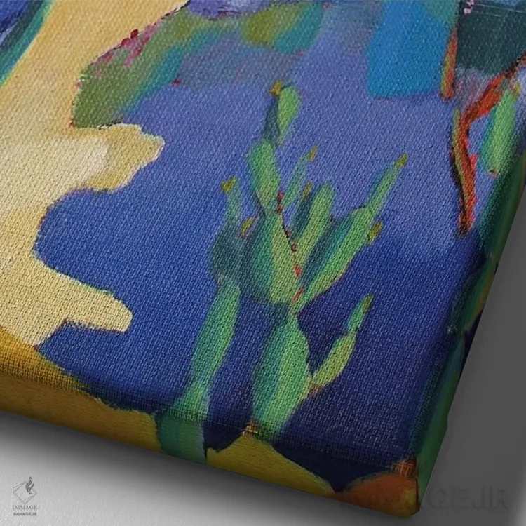 تابلو دکوراتیو A City On The French Riviera,مانتون، شهری در سواحل آز… اثر ژان-نوئل لو ژونتر - نمای نزدیک بافت بوم