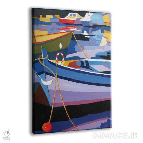 تابلو دکوراتیو قایق های سنتی ماهیگیری اثر ژان-نوئل لو ژونتر - نمای پرسپکتیو محصول