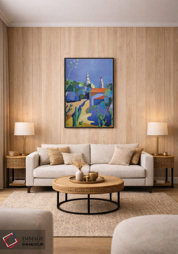 تابلو دکوراتیو A City On The French Riviera,مانتون، شهری در سواحل آز… اثر ژان-نوئل لو ژونتر - D1B