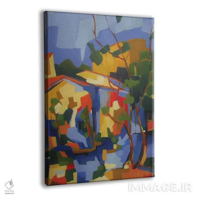 تابلو دکوراتیو خانه های کنار رودخانه اثر ژان-نوئل لو ژونتر - نمای پرسپکتیو محصول