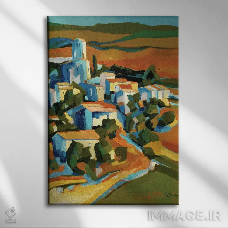 تابلو دکوراتیو A Village In Southern France,سنت-ژان-دو-کوکول، روستای… اثر ژان-نوئل لو ژونتر - نمای روبهرو روی دیوار