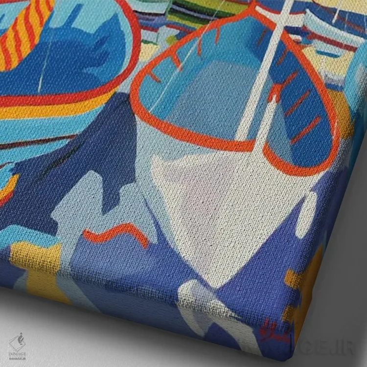 تابلو دکوراتیو A Harbor On The French Riviera,سناری، بندری در سواحل… اثر ژان-نوئل لو ژونتر - نمای نزدیک بافت بوم