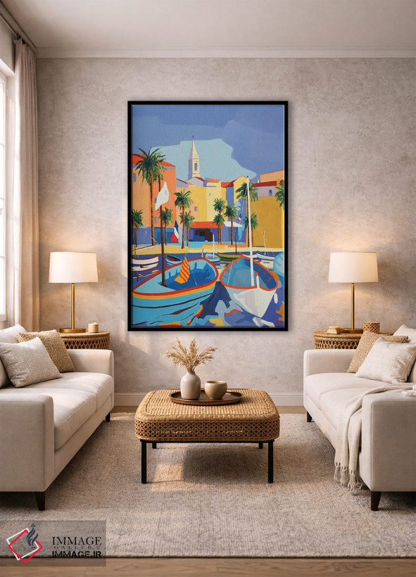 تابلو دکوراتیو A Harbor On The French Riviera,سناری، بندری در سواحل… اثر ژان-نوئل لو ژونتر - D1B