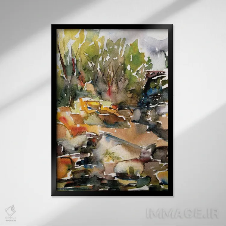 تابلو دکوراتیو لب رودخانه اثر ژان-نوئل لو ژونتر - نمای قابدار مشکی