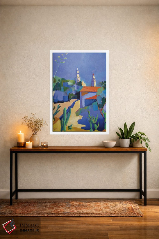 تابلو دکوراتیو A City On The French Riviera,مانتون، شهری در سواحل آز… اثر ژان-نوئل لو ژونتر - D3W