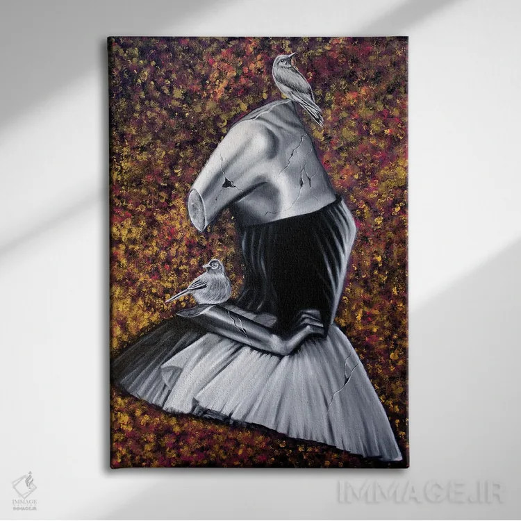 تابلو دکوراتیو رقاص باله اثر جونیر ناوارو - نمای روبهرو روی دیوار