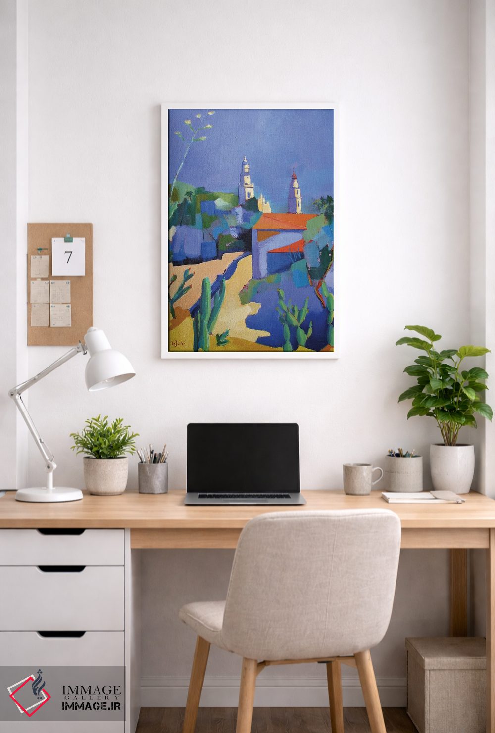 تابلو دکوراتیو A City On The French Riviera,مانتون، شهری در سواحل آز… اثر ژان-نوئل لو ژونتر - D4W