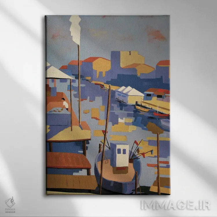 تابلو دکوراتیو A Mediterranean Harbor,پالاواس لس فلوت، بندری در مدیت… اثر ژان-نوئل لو ژونتر - نمای روبهرو روی دیوار