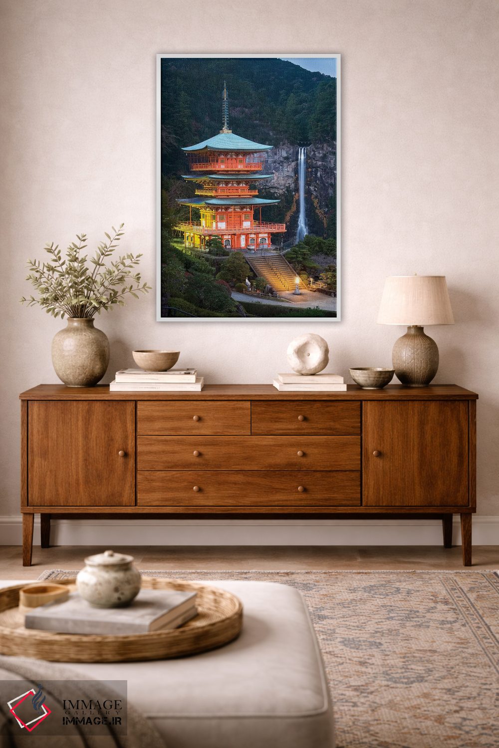 تابلو دکوراتیو پاگودای سیگانتو-جی و آبشار ناچی اثر یان بکه - D3W