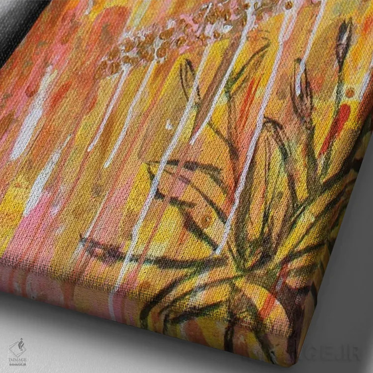 تابلو دکوراتیو دختر آدامس بادکنکی اثر جونیر ناوارو - نمای نزدیک بافت بوم