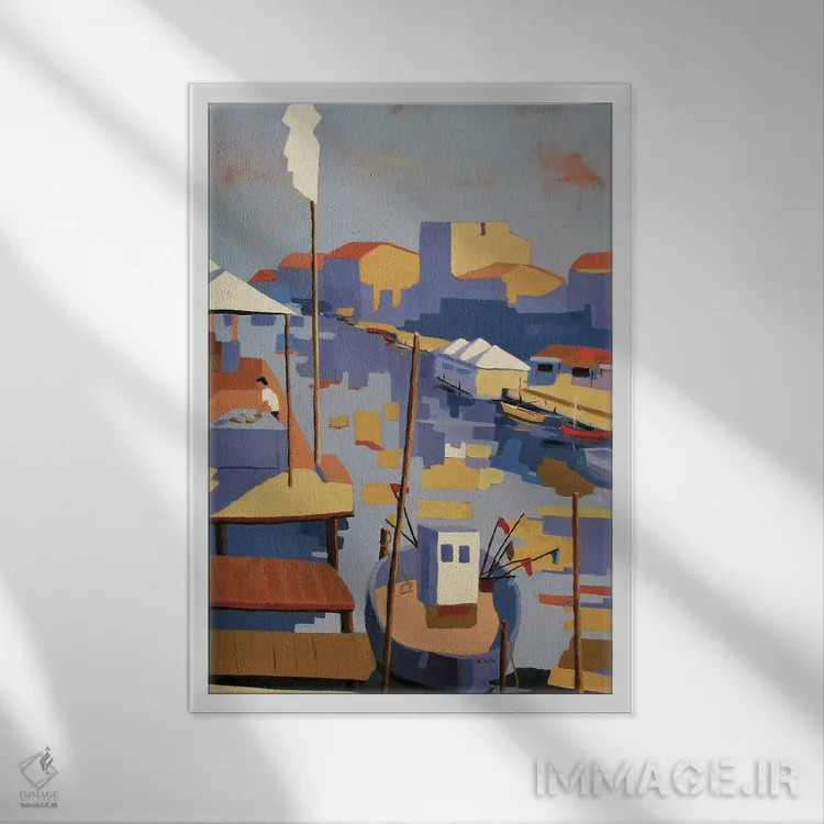 تابلو دکوراتیو A Mediterranean Harbor,پالاواس لس فلوت، بندری در مدیت… اثر ژان-نوئل لو ژونتر - نمای قابدار سفید