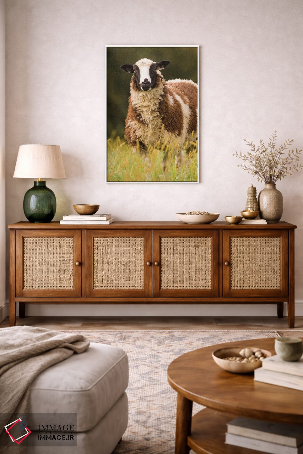 تابلو دکوراتیو Galena, Illinois, USA,گوسفندان دورست در چراگاه، گالنا، ایلین… اثر جنت هورتون - D2W