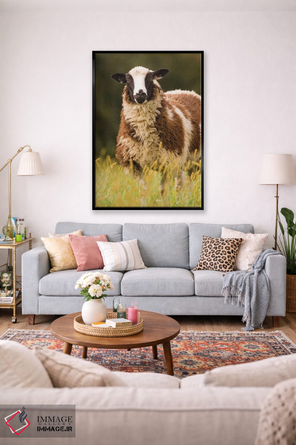 تابلو دکوراتیو Galena, Illinois, USA,گوسفندان دورست در چراگاه، گالنا، ایلین… اثر جنت هورتون - D1B