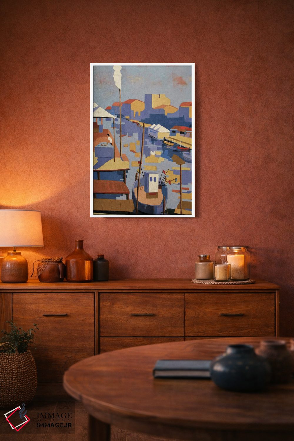 تابلو دکوراتیو A Mediterranean Harbor,پالاواس، بندری در مدیترانه اثر ژان-نوئل لو ژونتر - D3W