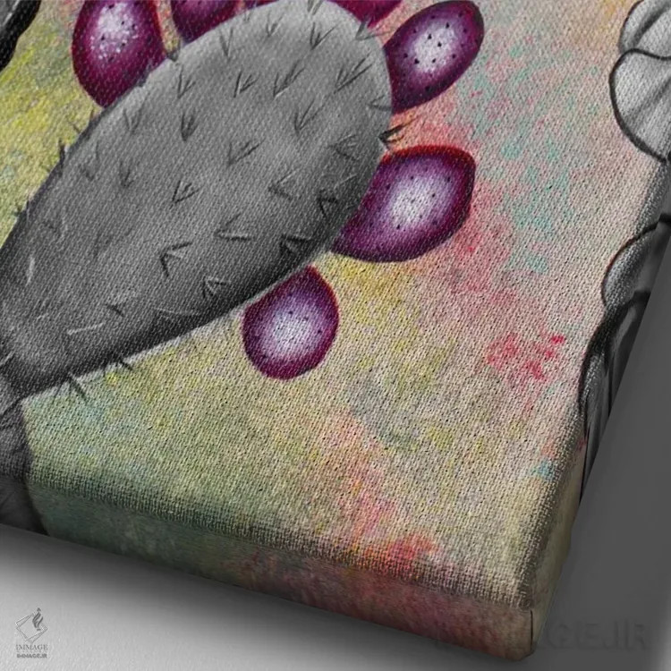 تابلو دکوراتیو ریشه هایم اثر جونیر ناوارو - نمای نزدیک بافت بوم