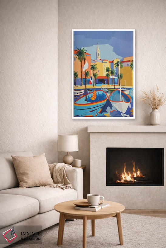 تابلو دکوراتیو A Harbor On The French Riviera,سناری، بندری در سواحل… اثر ژان-نوئل لو ژونتر - D6W