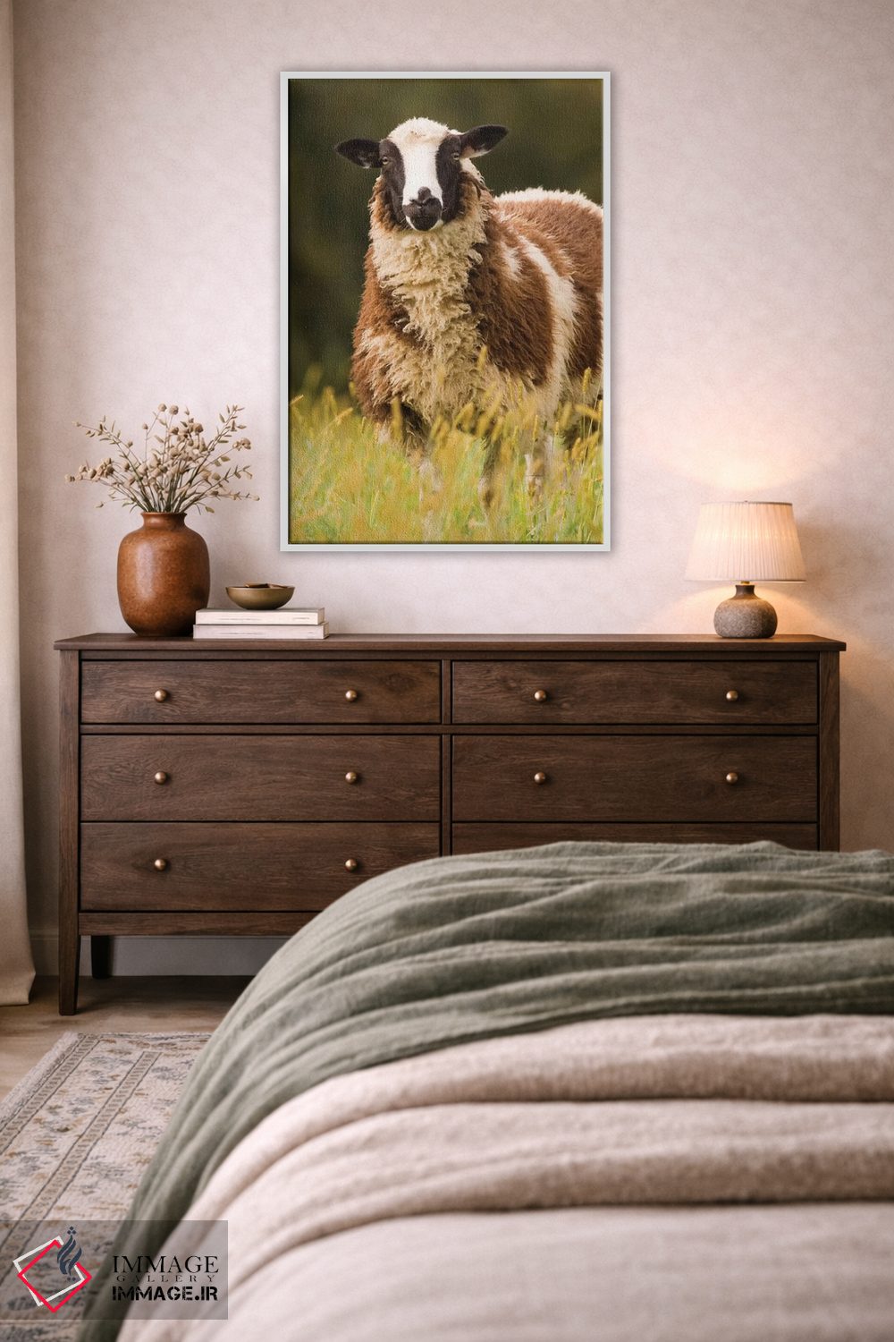 تابلو دکوراتیو Galena, Illinois, USA,گوسفندان دورست در چراگاه، گالنا، ایلین… اثر جنت هورتون - D3W