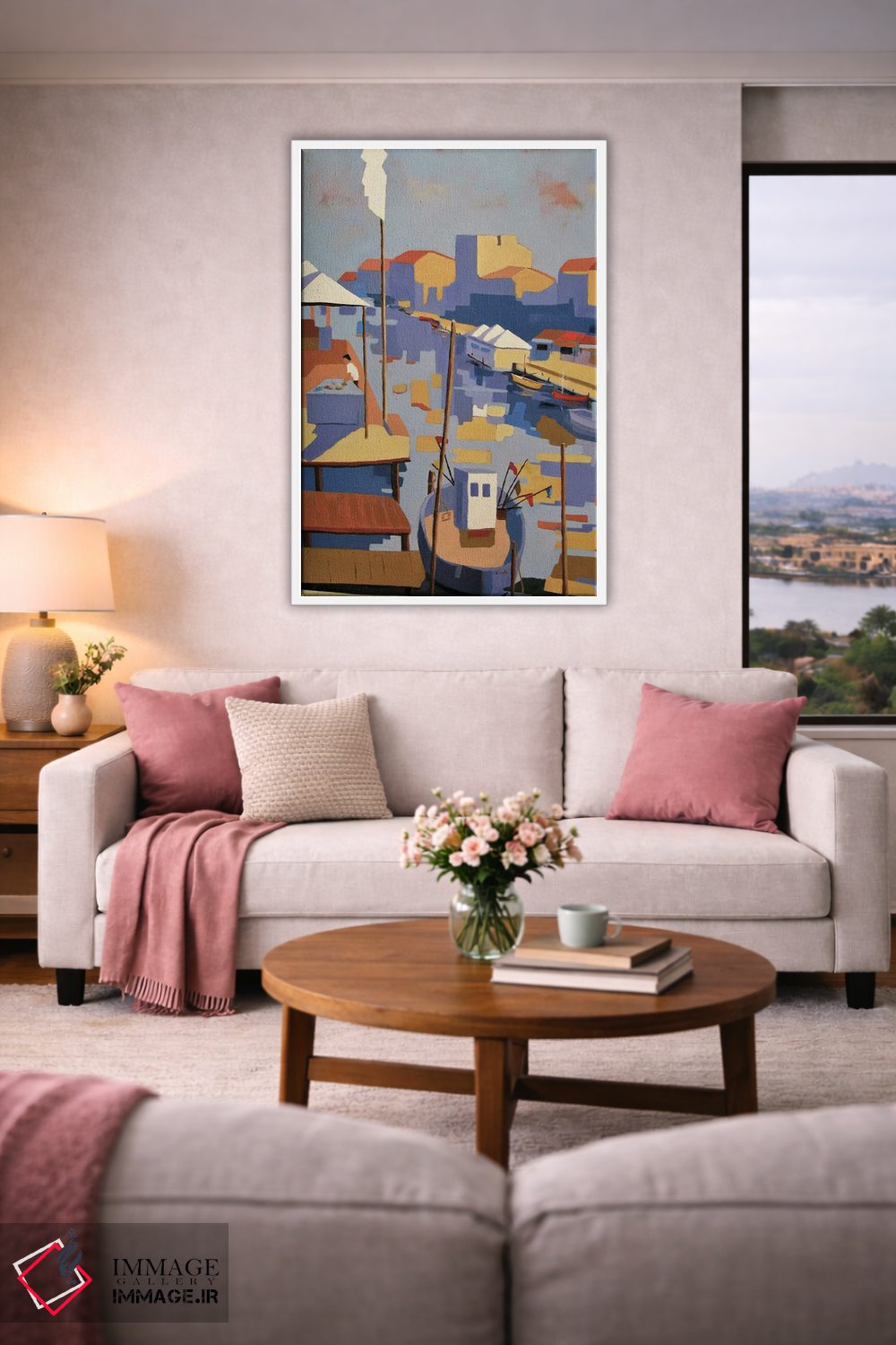 تابلو دکوراتیو A Mediterranean Harbor,پالاواس، بندری در مدیترانه اثر ژان-نوئل لو ژونتر - D4W