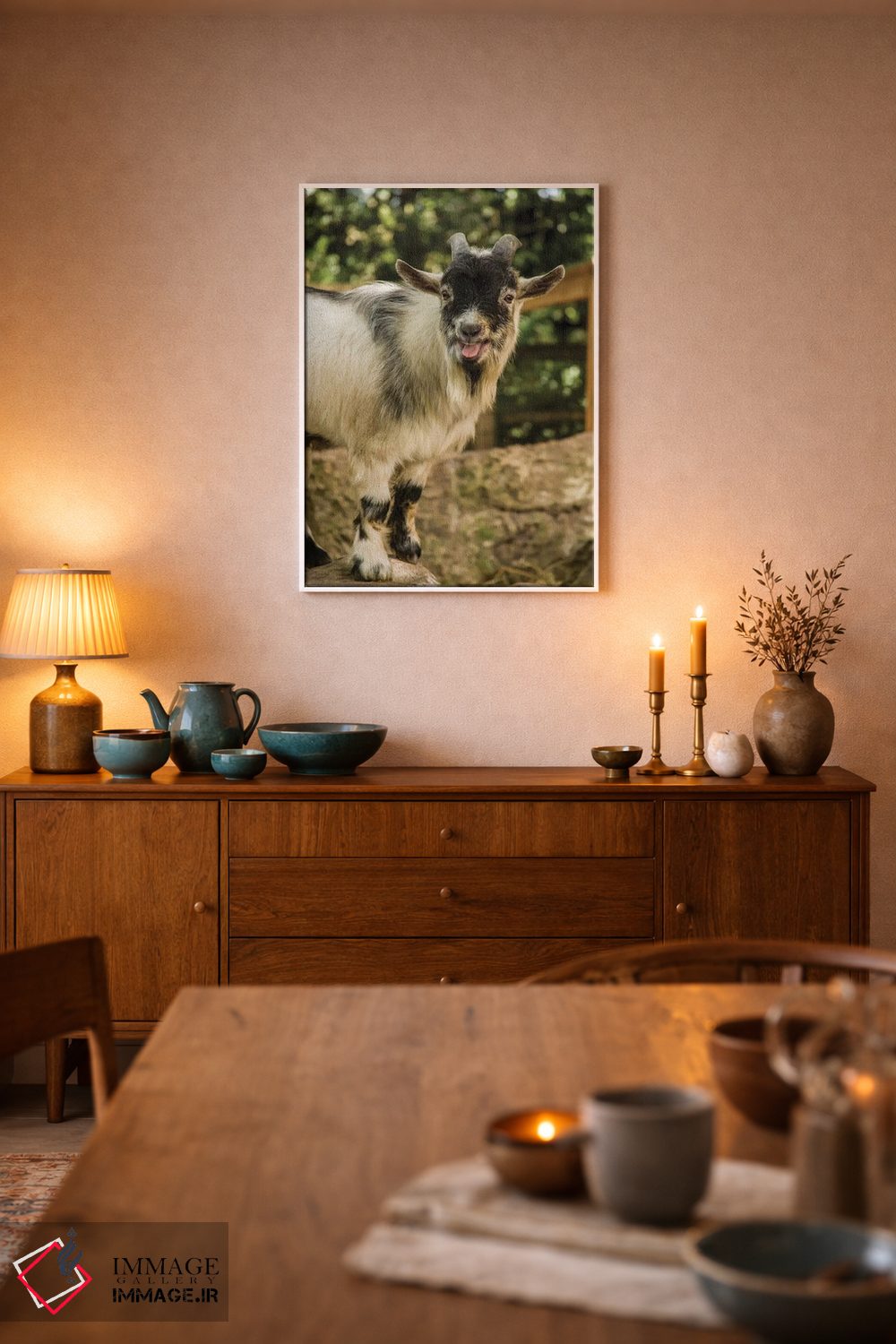 تابلو دکوراتیو Issaquah, Washington, USA,بز کوتوله آفریقایی در حال صدا زدن… اثر جنت هورتون - D4W