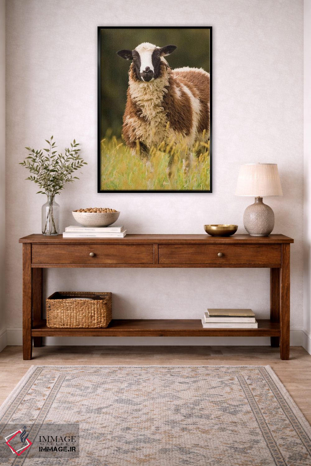تابلو دکوراتیو Galena, Illinois, USA,گوسفندان دورست در چراگاه، گالنا، ایلین… اثر جنت هورتون - D4B
