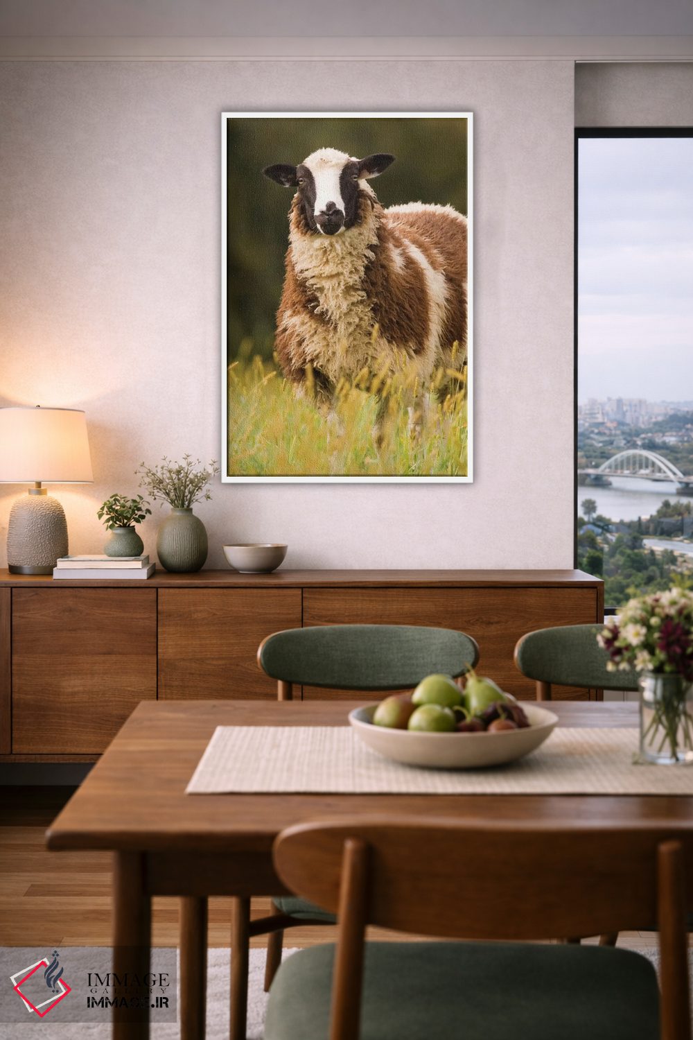 تابلو دکوراتیو Galena, Illinois, USA,گوسفندان دورست در چراگاه، گالنا، ایلین… اثر جنت هورتون - D6W