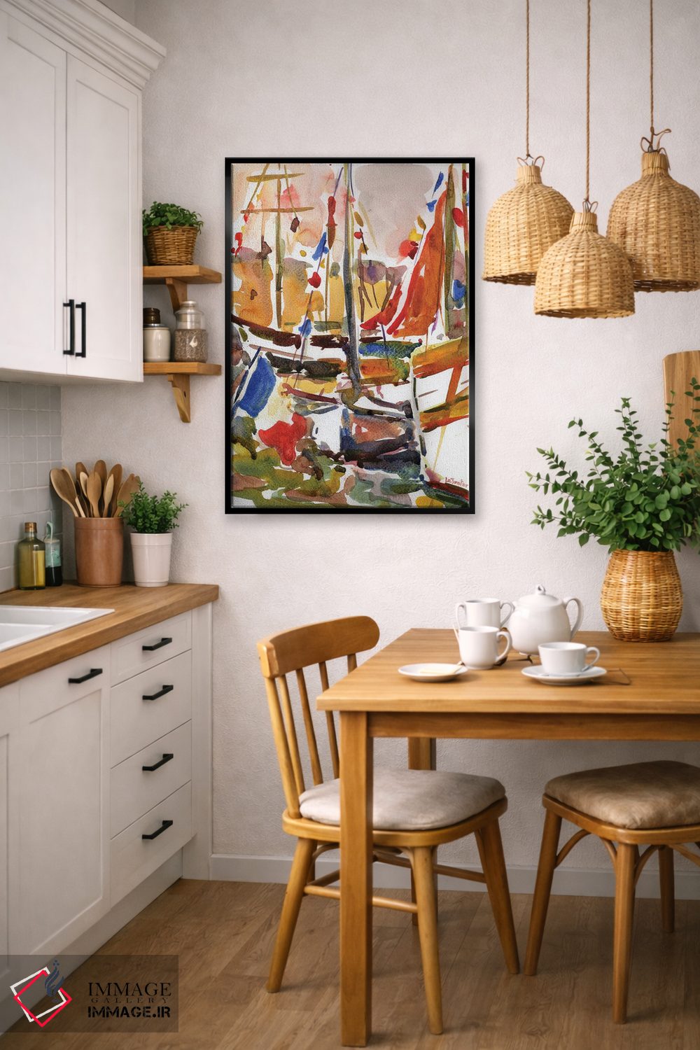تابلو مدرن قایق های ماهیگیری قدیمی اثر ژان-نوئل لو ژونتر - D6B
