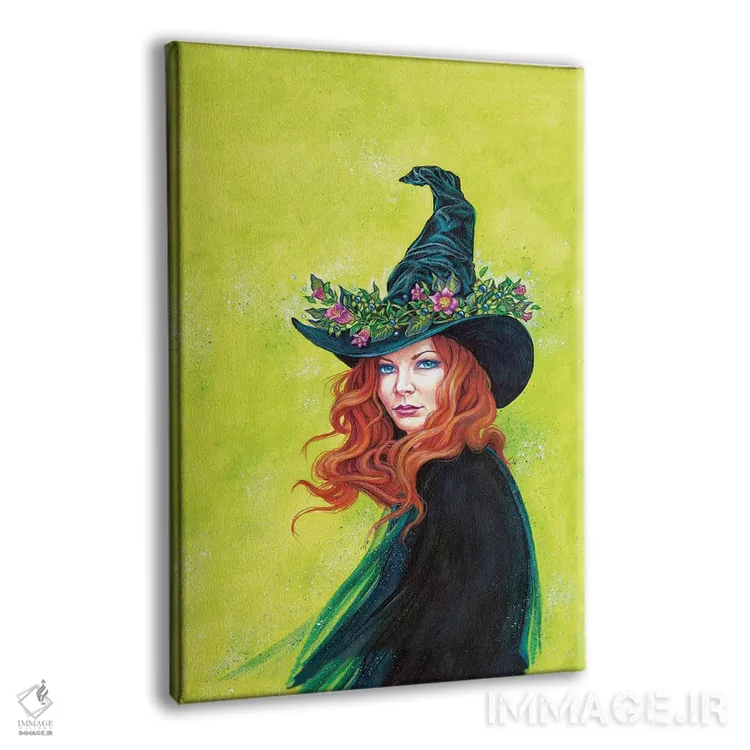 تابلو دکوراتیو گیاه بلادونا روی کلاه زیبای جادوگر اثر جین استار ویلز - نمای پرسپکتیو محصول