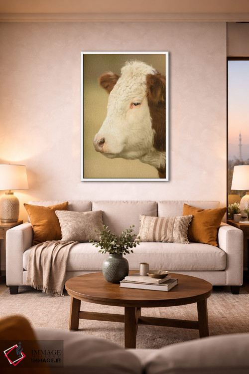 تابلو دکوراتیو La Conner, Washington, USA,نمای نزدیک از گاو هرفورد در چراگا… اثر جنت هورتون - D1W