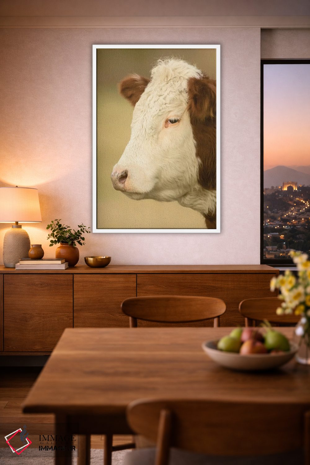 تابلو دکوراتیو La Conner, Washington, USA,نمای نزدیک از گاو هرفورد در چراگا… اثر جنت هورتون - D2W