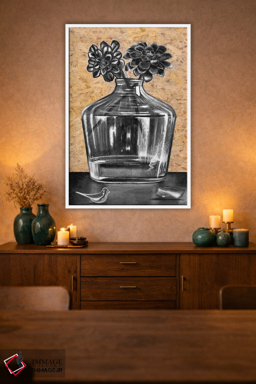 تابلو دکوراتیو طبیعت بی جان ساکولنت ها اثر جونیر ناوارو - D1W