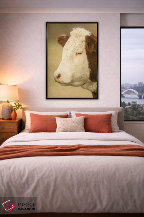 تابلو دکوراتیو La Conner, Washington, USA,نمای نزدیک از گاو هرفورد در چراگا… اثر جنت هورتون - D5B