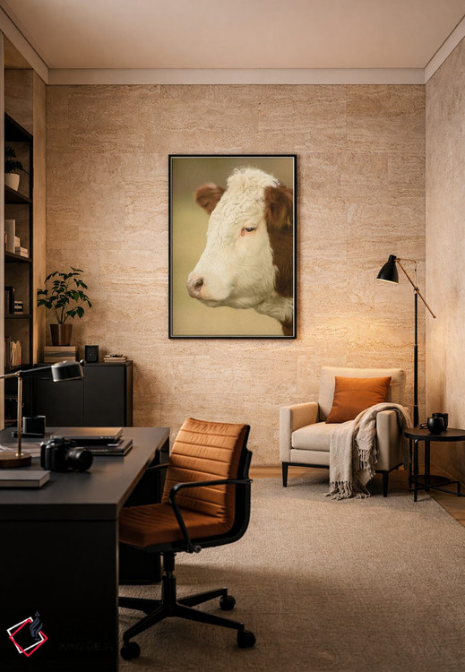 تابلو دکوراتیو La Conner, Washington, USA,نمای نزدیک از گاو هرفورد در چراگا… اثر جنت هورتون - D6B