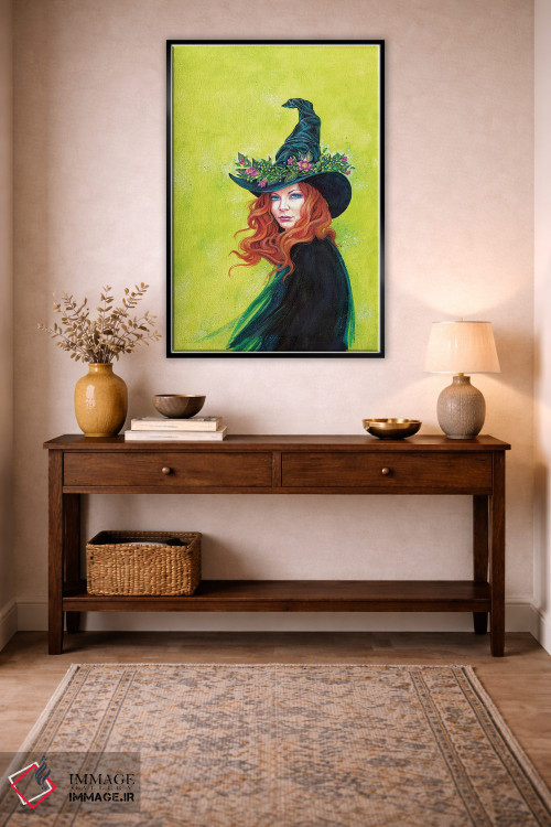 تابلو دکوراتیو گیاه بلادونا روی کلاه زیبای جادوگر اثر جین استار ویلز - D2B